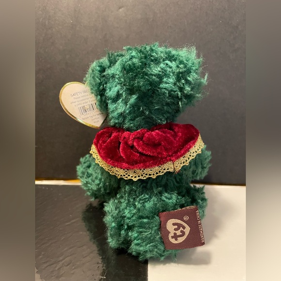 Ty Attic Treasures Laurel Holiday Green Bear Retired 1993 - Picture 3 of 6
